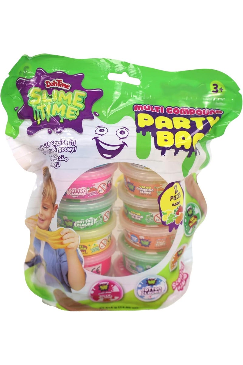 DohTime Doh time Slime Multi Compound Scented Glow In The Dark Slime Party Bag 12 Cans - Image 2